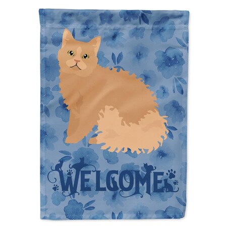 Carolines Treasures 28 x 0.01 x 40 in. Selkirk Rex Cat Welcome Flag Canvas House Size CK5056CHF